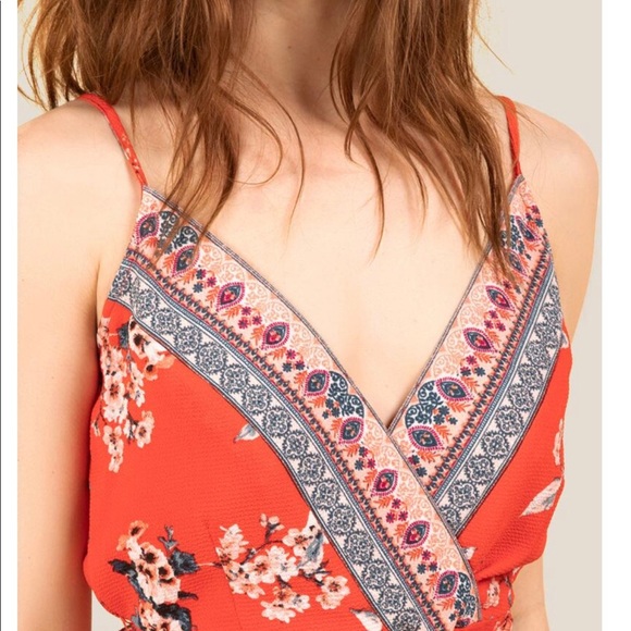 NWT Red-Floral Romper - Picture 3 of 8